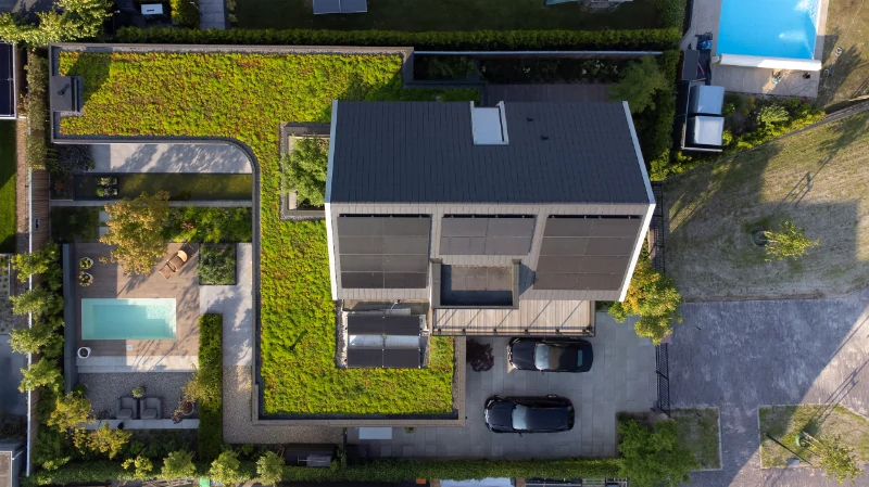 Groen dak luxe huis
