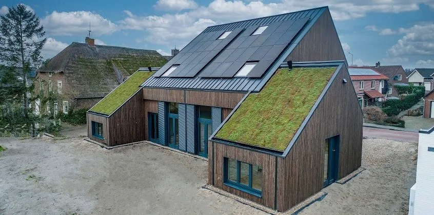 Groen dak hellend 45